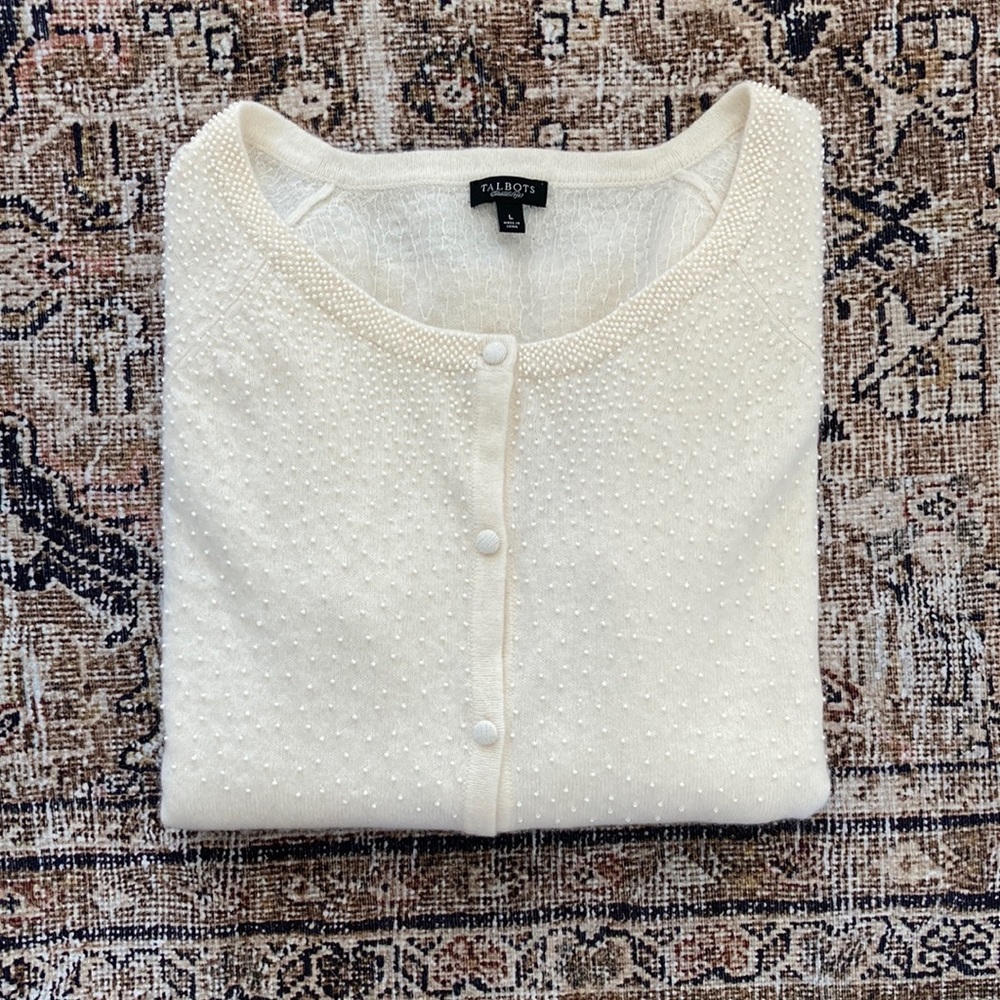 TALBOTS super soft beaded cardigan